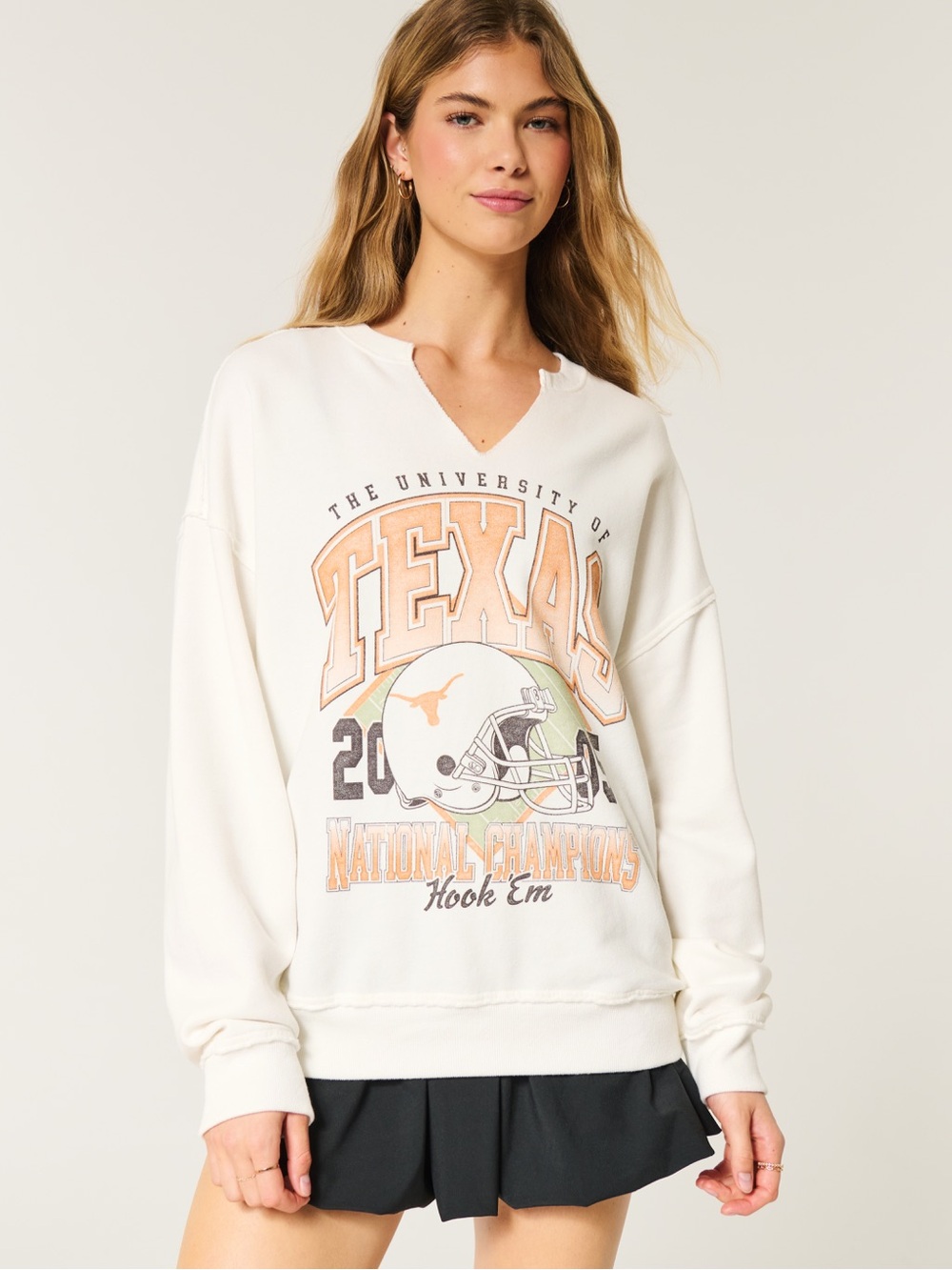 😎 Hollister University of Texas Hook ‘em Horns oversized sweatshirt